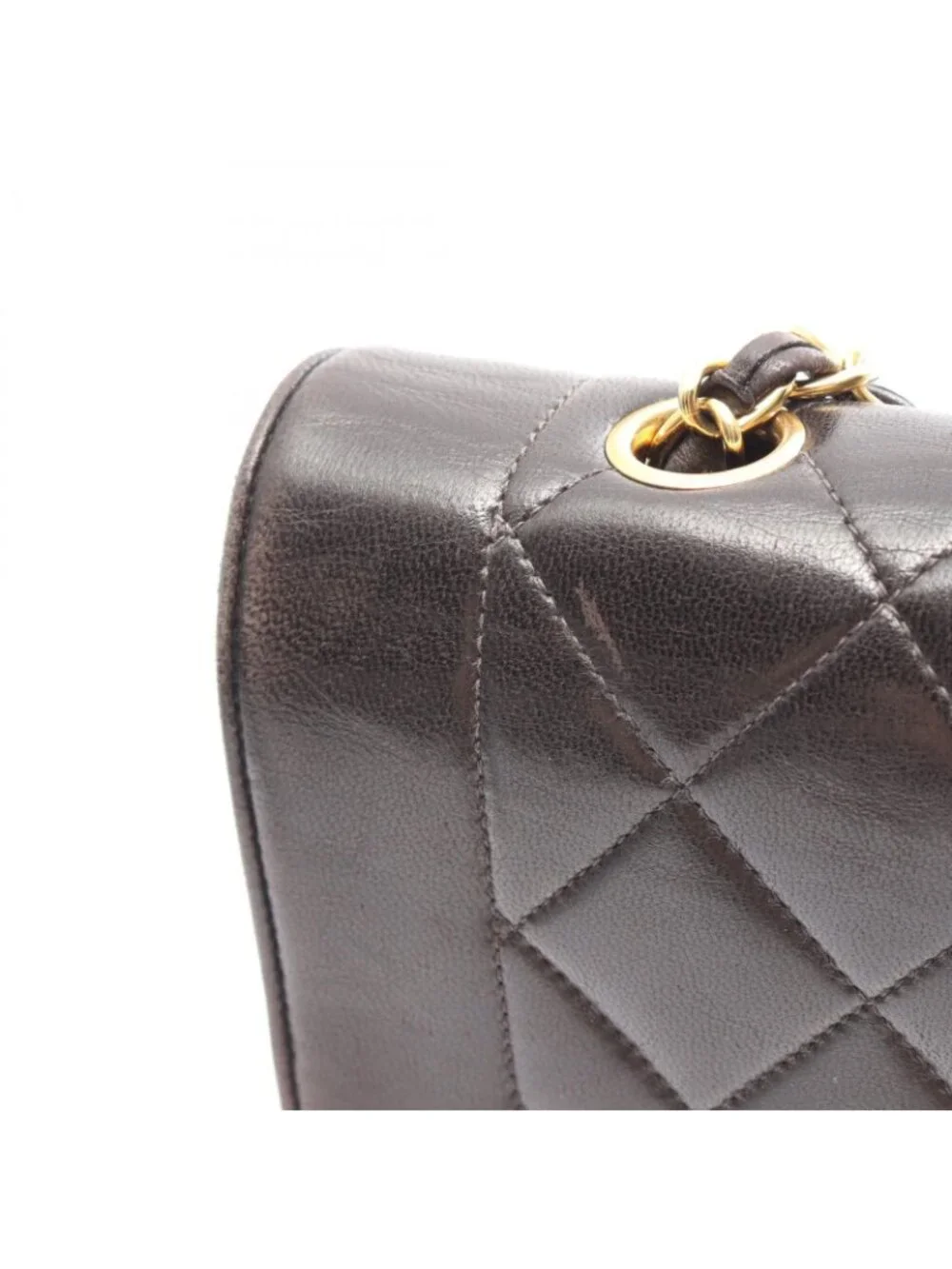 Chanel Shoulder Bag Quilted Diana Flap Black Lambskin Chain